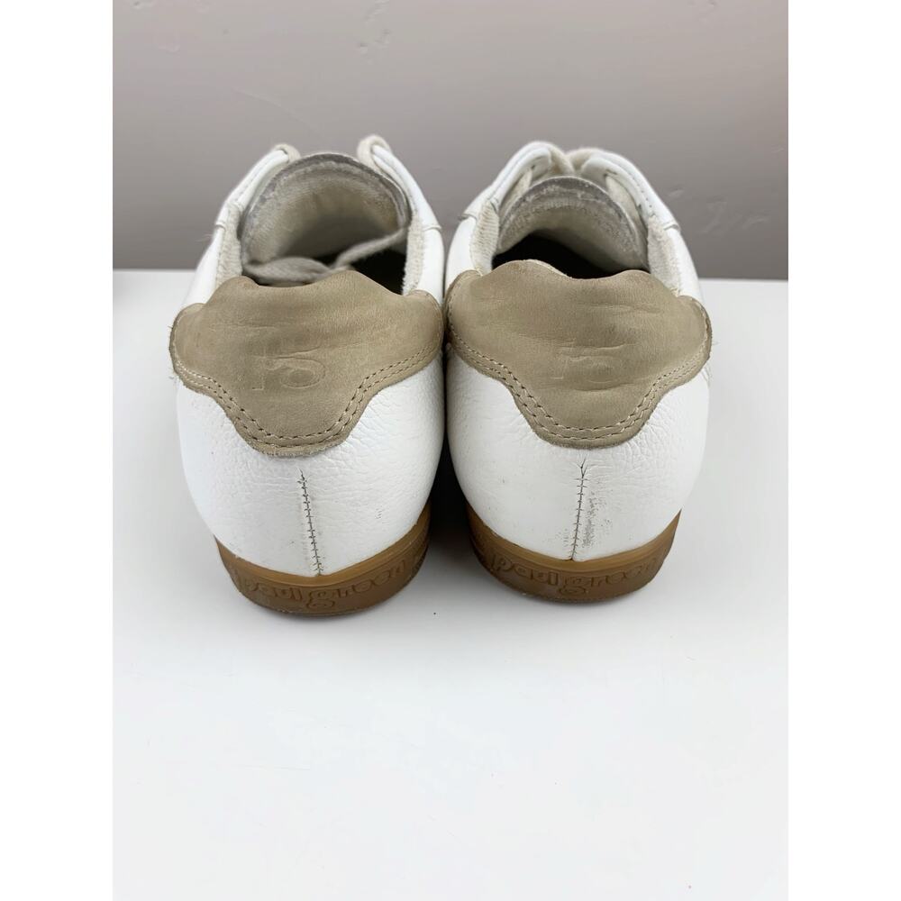 Paul Green Sneakers White Tan Leather Lace Up Casual Comfort Women's 4.5 US 7 - Picture 9 of 11